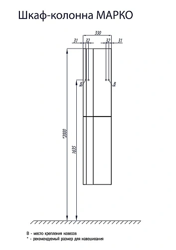 Шкаф-пенал Aquaton Марко белый 1A181203MO010 Шкаф-пенал Aquaton Марко белый 1A181203MO010