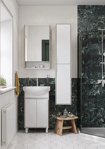 Шкаф-пенал Aquaton Рико белый, ясень фабрик 1A216603RIB90 Шкаф-пенал Aquaton Рико белый, ясень фабрик 1A216603RIB90