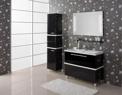 Шкаф-пенал Aquaton Турин черный глянец 1A118003TU950 Шкаф-пенал Aquaton Турин черный глянец 1A118003TU950