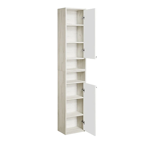 Шкаф-пенал Aquaton Флай 1-створчатый белый, дуб крафт правый 1A237903FAX1R Шкаф-пенал Aquaton Флай 1-створчатый белый, дуб крафт правый 1A237903FAX1R