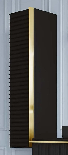 Шкаф-пенал Armadi Art Canale 846-BG черный+золото без ножек Шкаф-пенал Armadi Art Canale 846-BG черный+золото без ножек