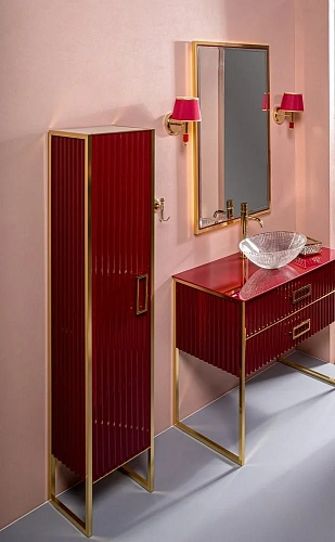 Шкаф-пенал Armadi Art MONACO 868-RG-L бордо глянец + золото L Шкаф-пенал Armadi Art MONACO 868-RG-L бордо глянец + золото L