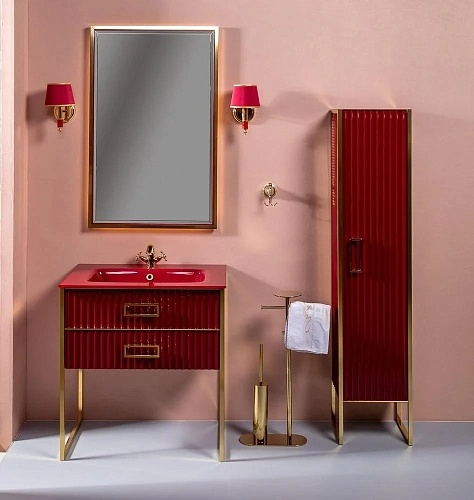 Шкаф-пенал Armadi Art MONACO 868-RG-R бордо глянец + золото R Шкаф-пенал Armadi Art MONACO 868-RG-R бордо глянец + золото R