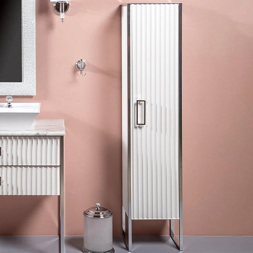 Шкаф-пенал Armadi Art MONACO 868-WCR-R белый глянец + хром R Шкаф-пенал Armadi Art MONACO 868-WCR-R белый глянец + хром R