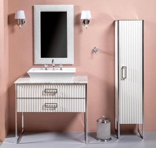 Шкаф-пенал Armadi Art MONACO 868-WCR-R белый глянец + хром R Шкаф-пенал Armadi Art MONACO 868-WCR-R белый глянец + хром R