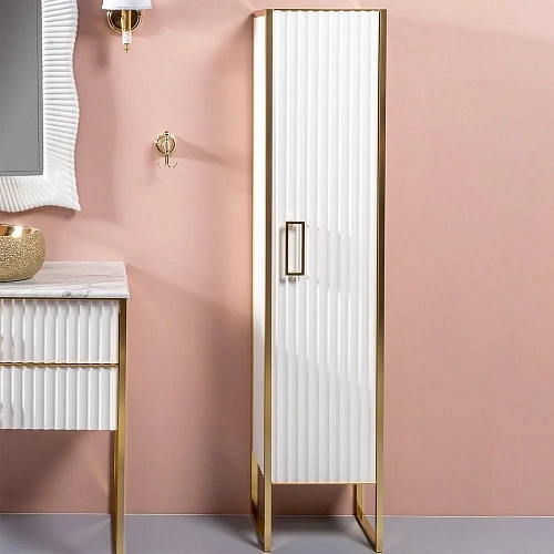 Шкаф-пенал Armadi Art MONACO R 868-WG-R белый глянец + золото Шкаф-пенал Armadi Art MONACO R 868-WG-R белый глянец + золото