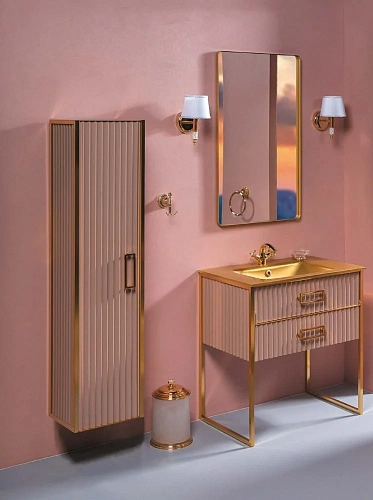 Шкаф-пенал Armadi Art Monaco капучино глянец + золото (без ножек), подвесной 868-CPG 868-CG Шкаф-пенал Armadi Art Monaco капучино глянец + золото (без ножек), подвесной 868-CPG 868-CG