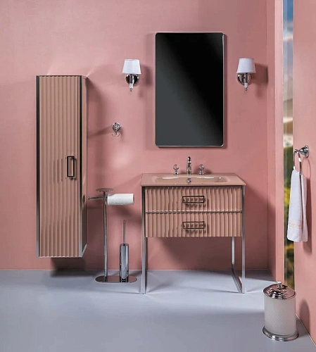 Шкаф-пенал Armadi Art Monaco капучино глянец + хром (без ножек), подвесной 868-CPCR 868-CCR Шкаф-пенал Armadi Art Monaco капучино глянец + хром (без ножек), подвесной 868-CPCR 868-CCR