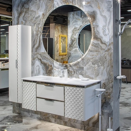 Шкаф-пенал Armadi Art ROMBO 779-WCR белый матовый/хром Шкаф-пенал Armadi Art ROMBO 779-WCR белый матовый/хром