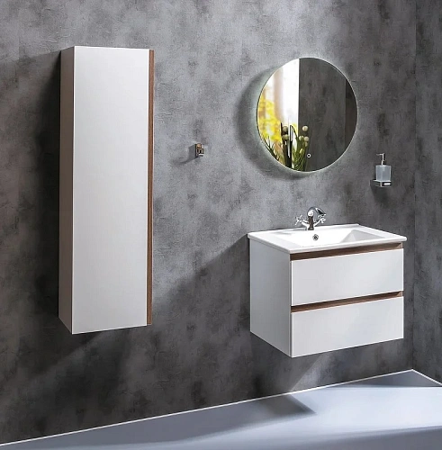 Шкаф-пенал Boheme CAPOLDA белый + ручка дерево 849-120-WW Шкаф-пенал Boheme CAPOLDA белый + ручка дерево 849-120-WW