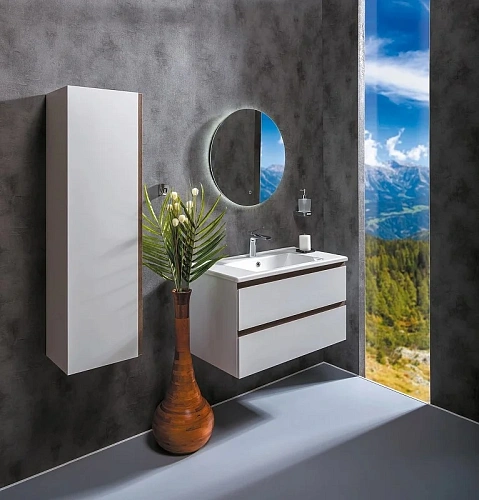 Шкаф-пенал Boheme CAPOLDA белый + ручка дерево 849-120-WW Шкаф-пенал Boheme CAPOLDA белый + ручка дерево 849-120-WW