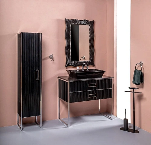 Шкаф-пенал Boheme MONACO черный глянец + хром L 868-BCR-L Шкаф-пенал Boheme MONACO черный глянец + хром L 868-BCR-L