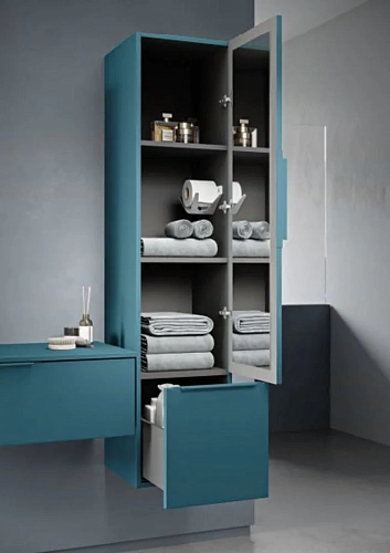 Шкаф-пенал CEZARES PREMIUM 55503 Blu petrolio 350x380 подвесной Шкаф-пенал CEZARES PREMIUM 55503 Blu petrolio 350x380 подвесной
