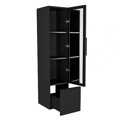 Шкаф-пенал CEZARES PREMIUM 55507 Plisse Nero opaco 350x380 подвесной Шкаф-пенал CEZARES PREMIUM 55507 Plisse Nero opaco 350x380 подвесной