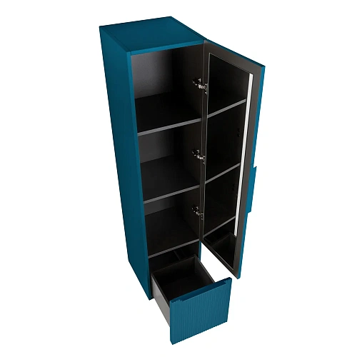 Шкаф-пенал CEZARES PREMIUM 55508 Plisse Blu petrolio 350x380 подвесной Шкаф-пенал CEZARES PREMIUM 55508 Plisse Blu petrolio 350x380 подвесной