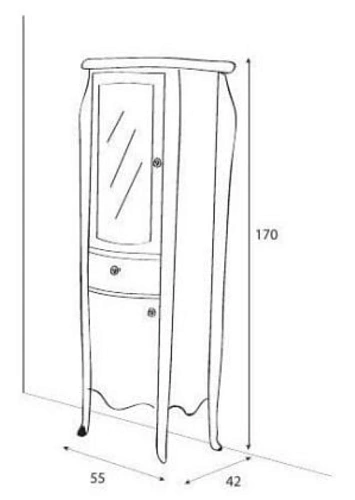 Шкаф-пенал CEZARES VE/RP.06.601.DX 420x550 мм Шкаф-пенал CEZARES VE/RP.06.601.DX 420x550 мм