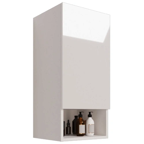 Шкаф-пенал DREJA PERFECTO, 35 см, подвесной, правый, 1 дверца, push-to-open, 1 стеклянная полка, бел 99.0810 Шкаф-пенал DREJA PERFECTO, 35 см, подвесной, правый, 1 дверца, push-to-open, 1 стеклянная полка, бел 99.0810