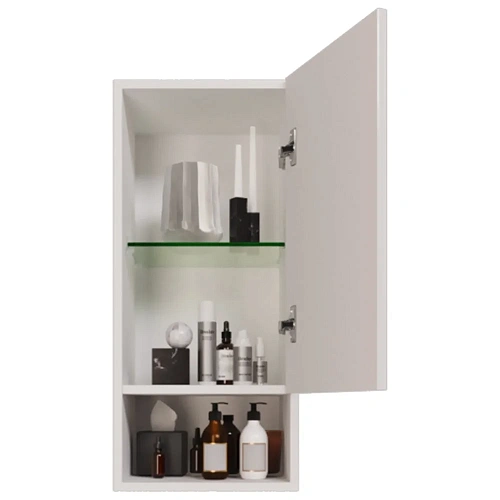 Шкаф-пенал DREJA PERFECTO, 35 см, подвесной, правый, 1 дверца, push-to-open, 1 стеклянная полка, бел 99.0810 Шкаф-пенал DREJA PERFECTO, 35 см, подвесной, правый, 1 дверца, push-to-open, 1 стеклянная полка, бел 99.0810