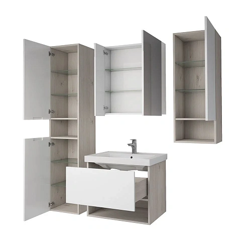 Шкаф-пенал DREJA PERFECTO, 35 см, подвесной/напольный, универсальный, 2 дверцы, 4 стеклянные полки, 99.0814 Шкаф-пенал DREJA PERFECTO, 35 см, подвесной/напольный, универсальный, 2 дверцы, 4 стеклянные полки, 99.0814