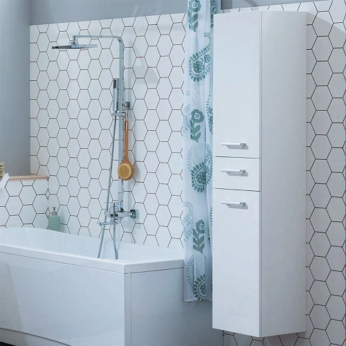 Шкаф-пенал DREJA, 35 см, подвесной/напольный, универсальный, 2 дверцы, 1 ящик, 4 стеклянные полки, б 77.0303W Шкаф-пенал DREJA, 35 см, подвесной/напольный, универсальный, 2 дверцы, 1 ящик, 4 стеклянные полки, б 77.0303W