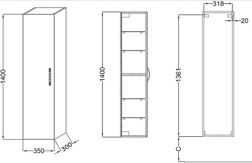 Шкаф-пенал Jacob Delafon Ola EB396-J5 белый Шкаф-пенал Jacob Delafon Ola EB396-J5 белый