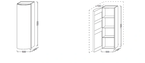 Шкаф-пенал Jacob Delafon Pacific EB1115G-M47матовый оливковый Шкаф-пенал Jacob Delafon Pacific EB1115G-M47матовый оливковый