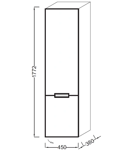 Шкаф-пенал Jacob Delafon Reve EB1141G-G80 светло-коричневый лак Шкаф-пенал Jacob Delafon Reve EB1141G-G80 светло-коричневый лак