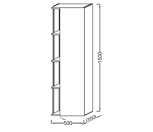 Шкаф-пенал Jacob Delafon Terrace EB1179D-442 серый антрацит лак правый Шкаф-пенал Jacob Delafon Terrace EB1179D-442 серый антрацит лак правый