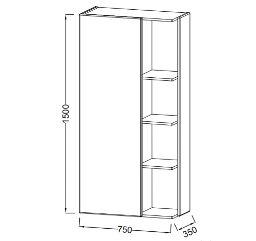 Шкаф-пенал Jacob Delafon Terrace EB1741GRU-G1C белый левый Шкаф-пенал Jacob Delafon Terrace EB1741GRU-G1C белый левый