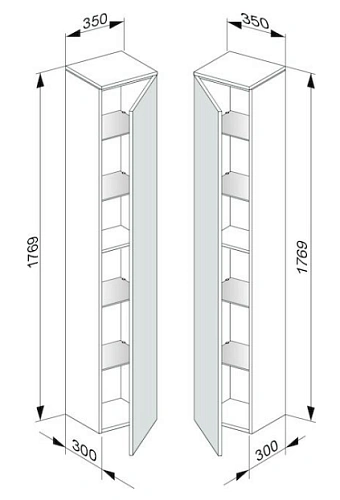 Шкаф-пенал Keuco Edition 400 31730XX0002, 350х1769х300 мм Шкаф-пенал Keuco Edition 400 31730XX0002, 350х1769х300 мм