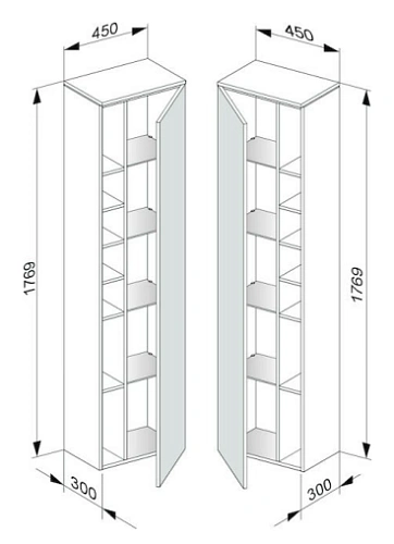Шкаф-пенал Keuco Edition 400 31735ZZ0002, 450х1769х300 мм Шкаф-пенал Keuco Edition 400 31735ZZ0002, 450х1769х300 мм
