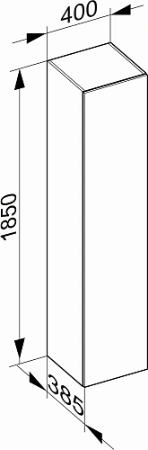 Шкаф-пенал Keuco Edition 90 39030390001, 400х1850х385 мм, цвет: антрацит, петли слева Шкаф-пенал Keuco Edition 90 39030390001, 400х1850х385 мм, цвет: антрацит, петли слева