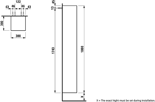 Шкаф-пенал Laufen Boutique 4 полки, левый/правый, темный дуб 4.0913.1.150.251.1 Шкаф-пенал Laufen Boutique 4 полки, левый/правый, темный дуб 4.0913.1.150.251.1