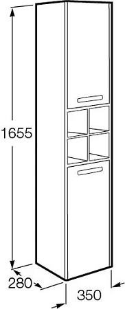 Шкаф-пенал Roca Lago белый глянец 857297806 Шкаф-пенал Roca Lago белый глянец 857297806