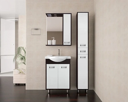 Шкаф-пенал Style Line 240 Стиль белый, венге ЛС-00000091 Шкаф-пенал Style Line 240 Стиль белый, венге ЛС-00000091