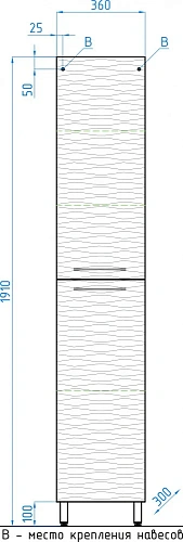 Шкаф-пенал Style Line Ассоль 36 напольная, Люкс техно платина ЛС-00000357 Шкаф-пенал Style Line Ассоль 36 напольная, Люкс техно платина ЛС-00000357