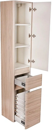 Шкаф-пенал Style Line Атлантика 35 с корзиной, Люкс ясень перламутр, PLUS ЛС-00000683 Шкаф-пенал Style Line Атлантика 35 с корзиной, Люкс ясень перламутр, PLUS ЛС-00000683