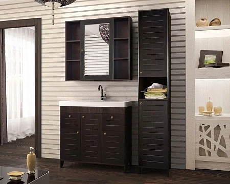 Шкаф-пенал Style Line Кантри 36 с нишей, венге ЛС-00000341 Шкаф-пенал Style Line Кантри 36 с нишей, венге ЛС-00000341