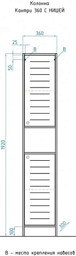 Шкаф-пенал Style Line Кантри 36 с нишей, венге ЛС-00000341 Шкаф-пенал Style Line Кантри 36 с нишей, венге ЛС-00000341