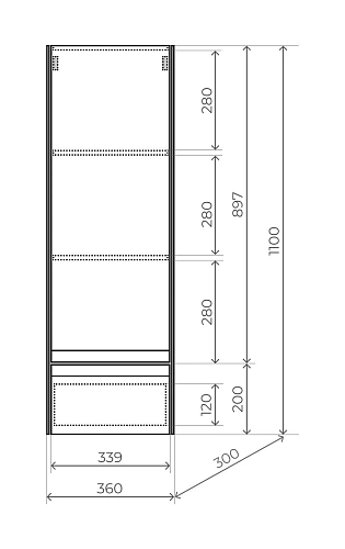 Шкаф-пенал Style Line ЛИМА 36 ЛС-00002347 подвесной черный Шкаф-пенал Style Line ЛИМА 36 ЛС-00002347 подвесной черный