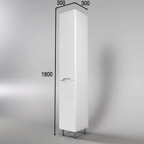 Шкаф-пенал Style Line Марелла с корзиной, Люкс антискрейтч белый глянец, PLUS СС-00002419 Шкаф-пенал Style Line Марелла с корзиной, Люкс антискрейтч белый глянец, PLUS СС-00002419