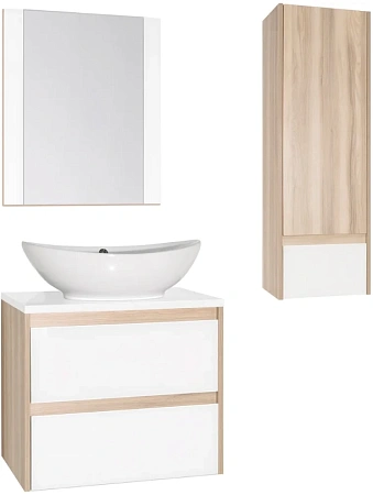 Шкаф-пенал Style Line Монако 360 (1 ящ.), Ориноко/бел лакобель, PLUS ЛС-00000673 Шкаф-пенал Style Line Монако 360 (1 ящ.), Ориноко/бел лакобель, PLUS ЛС-00000673