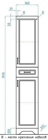 Шкаф-пенал Style Line Олеандр-2 рельеф пастель ЛС-00000290 Шкаф-пенал Style Line Олеандр-2 рельеф пастель ЛС-00000290