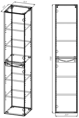 Шкаф-пенал Vincea Mia VSC-2M170BT-R подвесной, 1700x350x350, Beton, правый Шкаф-пенал Vincea Mia VSC-2M170BT-R подвесной, 1700x350x350, Beton, правый