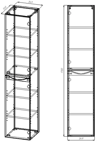 Шкаф-пенал Vincea Mia VSC-2M170RW-R подвесной, 1700x350x350, R.Wood, правый Шкаф-пенал Vincea Mia VSC-2M170RW-R подвесной, 1700x350x350, R.Wood, правый