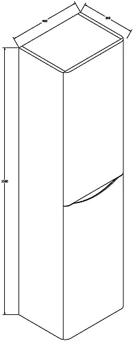 Шкаф-пенал Vincea Roberta VSC-1R150LW-R 1500x400x300, L.White, правый Шкаф-пенал Vincea Roberta VSC-1R150LW-R 1500x400x300, L.White, правый