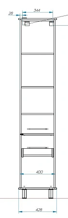 Шкаф-пенал Эстет Bali Classic ФР-00002158 напольный, правый 428х2000х350 Шкаф-пенал Эстет Bali Classic ФР-00002158 напольный, правый 428х2000х350