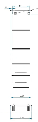 Шкаф-пенал Эстет Bali Classic ФР-00002158 напольный, правый 428х2000х350 Шкаф-пенал Эстет Bali Classic ФР-00002158 напольный, правый 428х2000х350
