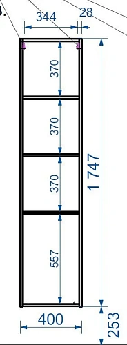 Шкаф-пенал Эстет Dallas Luxe ФР-00001945 подвесной, правый 400х340х1747 Шкаф-пенал Эстет Dallas Luxe ФР-00001945 подвесной, правый 400х340х1747