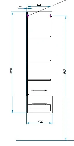 Шкаф-пенал Эстет Monaco ФР-00002155 подвесной, левый 400х340х1570 Шкаф-пенал Эстет Monaco ФР-00002155 подвесной, левый 400х340х1570